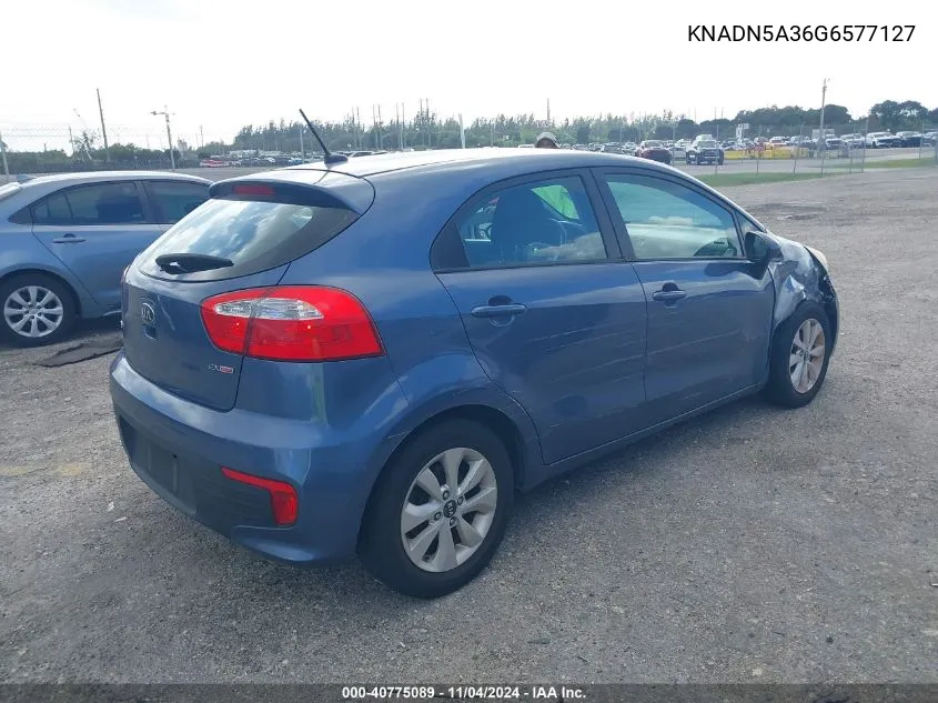 2016 Kia Rio Ex VIN: KNADN5A36G6577127 Lot: 40775089