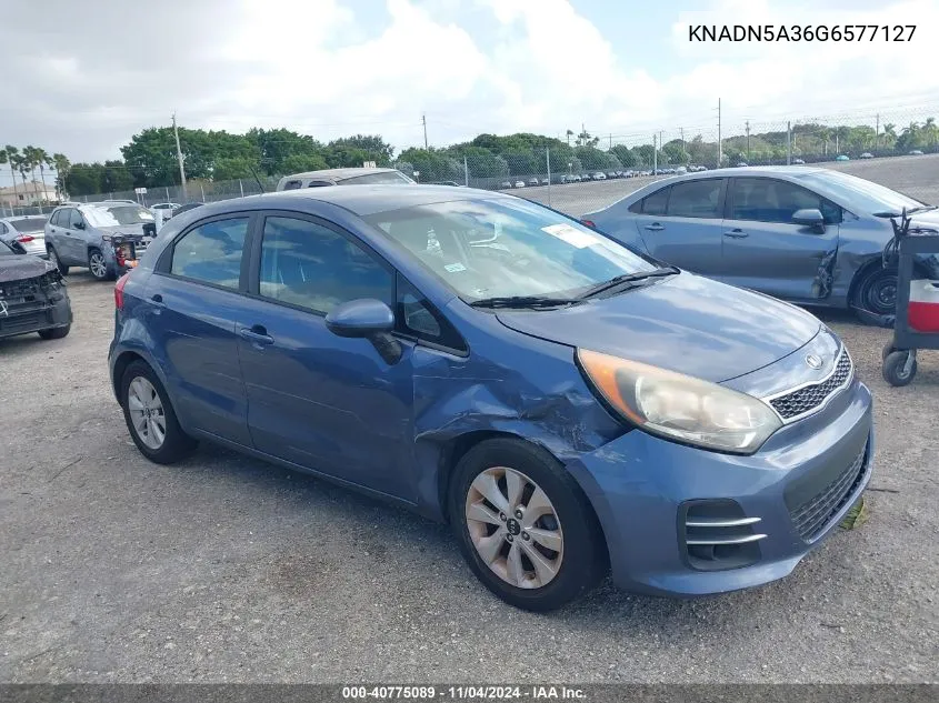 2016 Kia Rio Ex VIN: KNADN5A36G6577127 Lot: 40775089