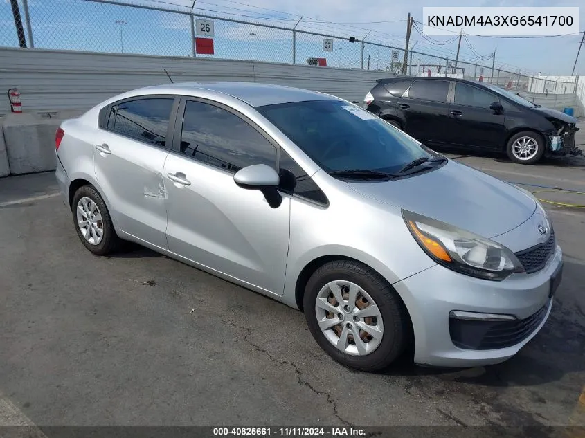 2016 Kia Rio Lx VIN: KNADM4A3XG6541700 Lot: 40825661