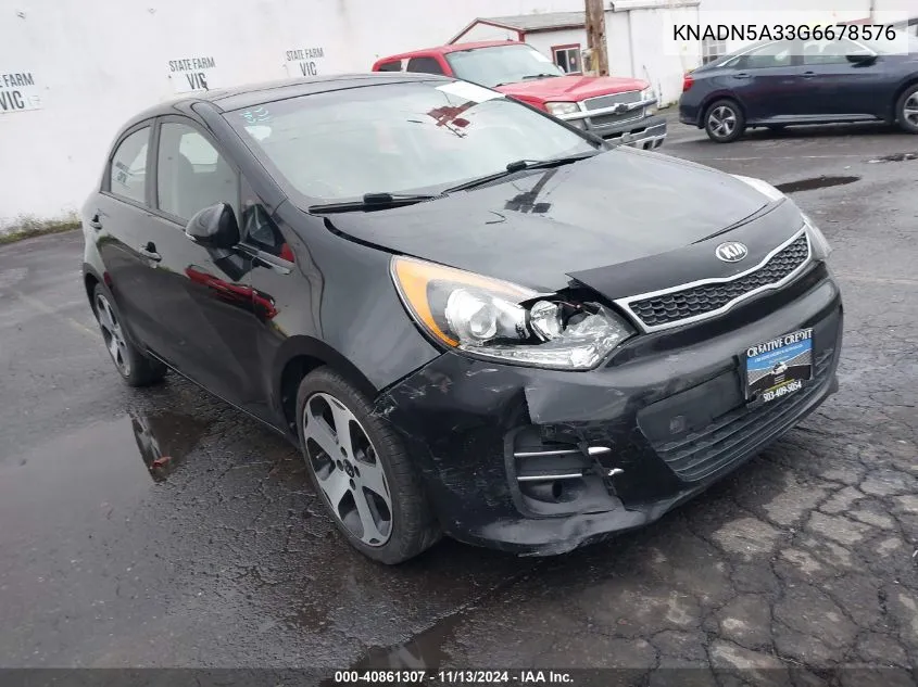 2016 Kia Rio Sx VIN: KNADN5A33G6678576 Lot: 40861307