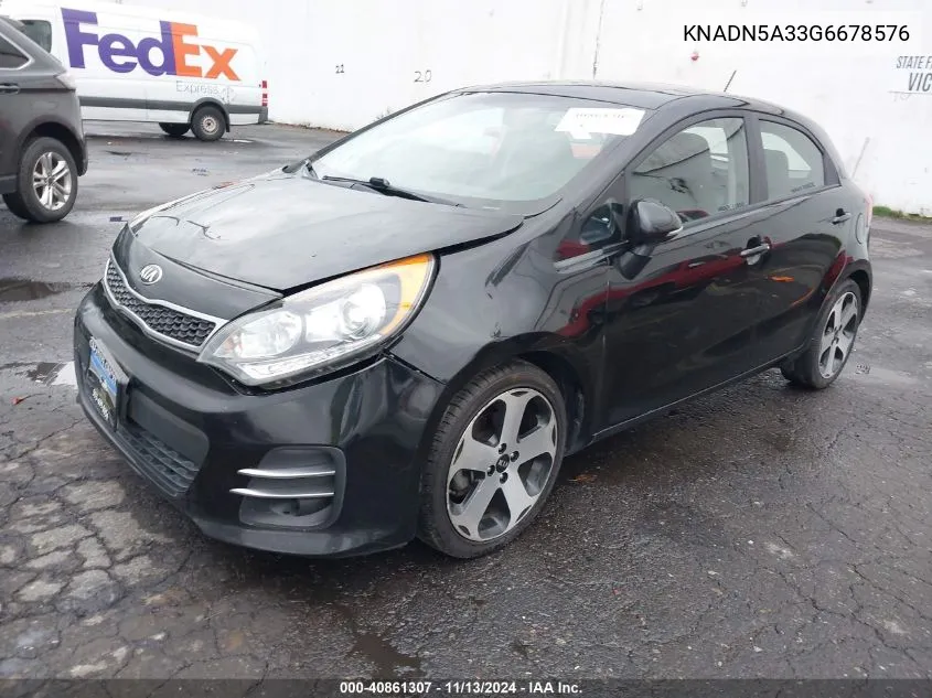 2016 Kia Rio Sx VIN: KNADN5A33G6678576 Lot: 40861307