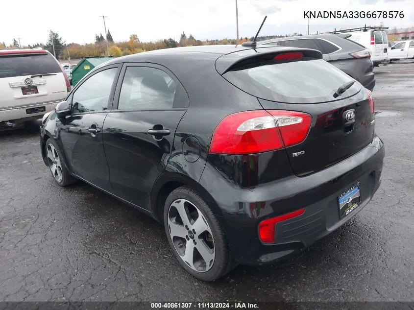 2016 Kia Rio Sx VIN: KNADN5A33G6678576 Lot: 40861307