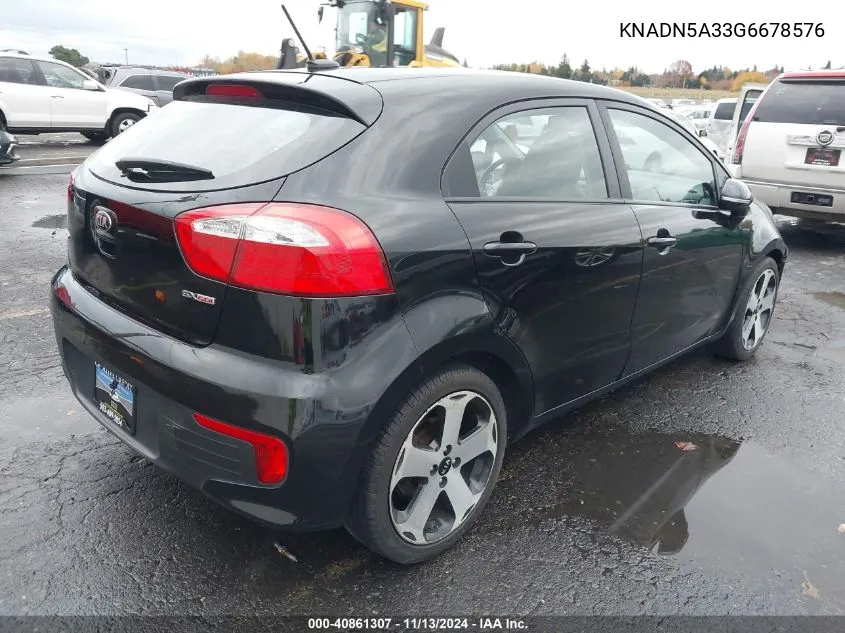 2016 Kia Rio Sx VIN: KNADN5A33G6678576 Lot: 40861307