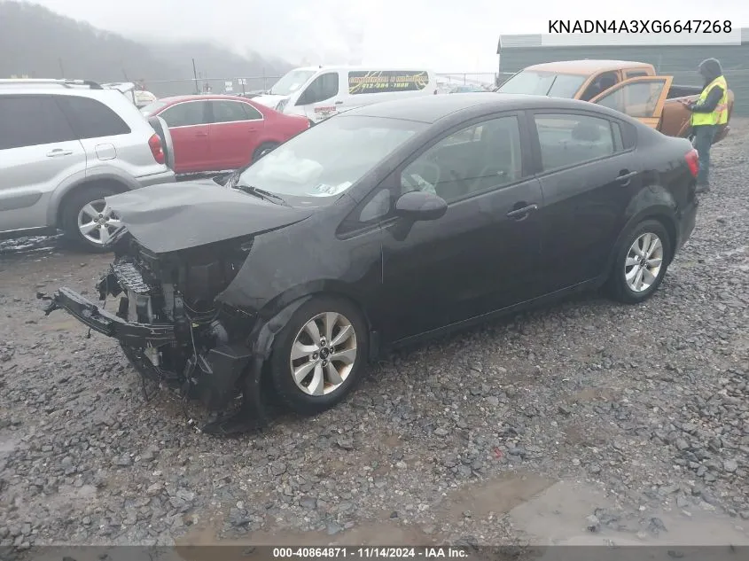 2016 Kia Rio Ex VIN: KNADN4A3XG6647268 Lot: 40864871