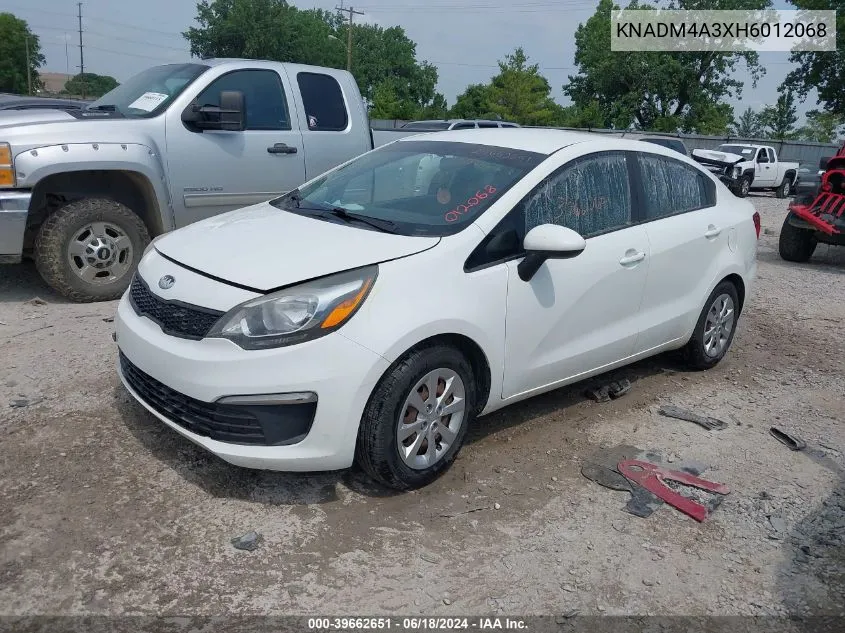 2017 Kia Rio Lx VIN: KNADM4A3XH6012068 Lot: 39662651