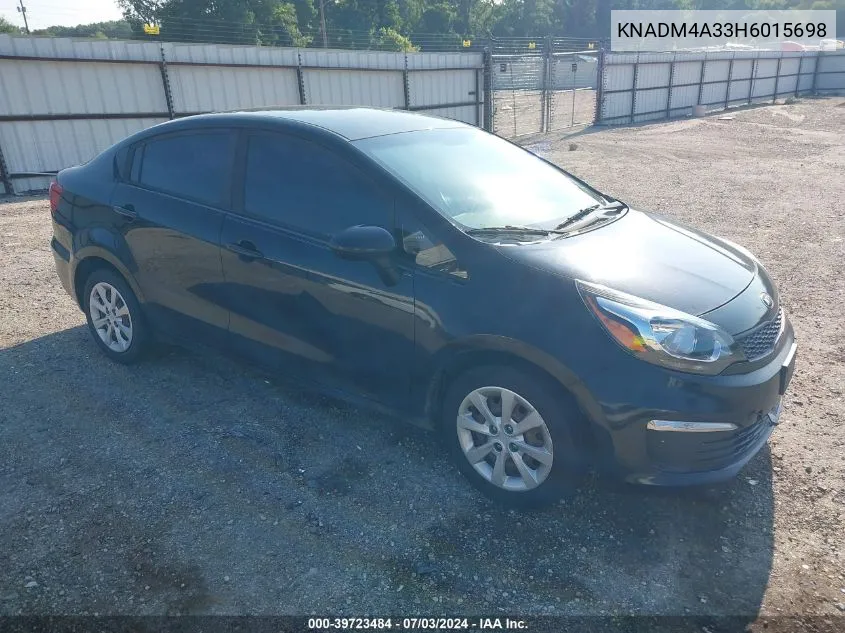 2017 Kia Rio Lx VIN: KNADM4A33H6015698 Lot: 39723484