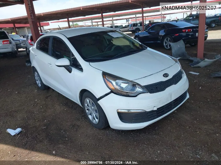 2017 Kia Rio Lx VIN: KNADM4A38H6025207 Lot: 39994756