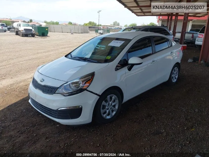 2017 Kia Rio Lx VIN: KNADM4A38H6025207 Lot: 39994756