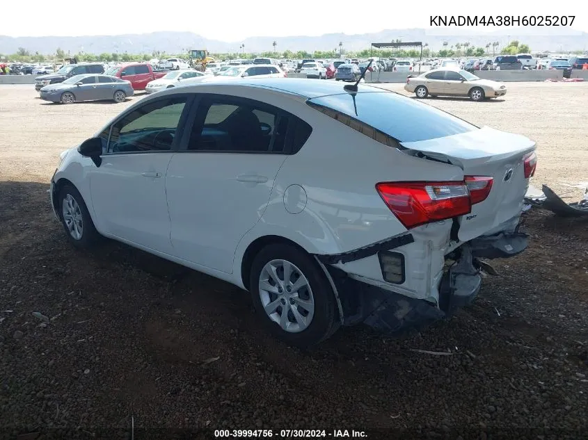 2017 Kia Rio Lx VIN: KNADM4A38H6025207 Lot: 39994756