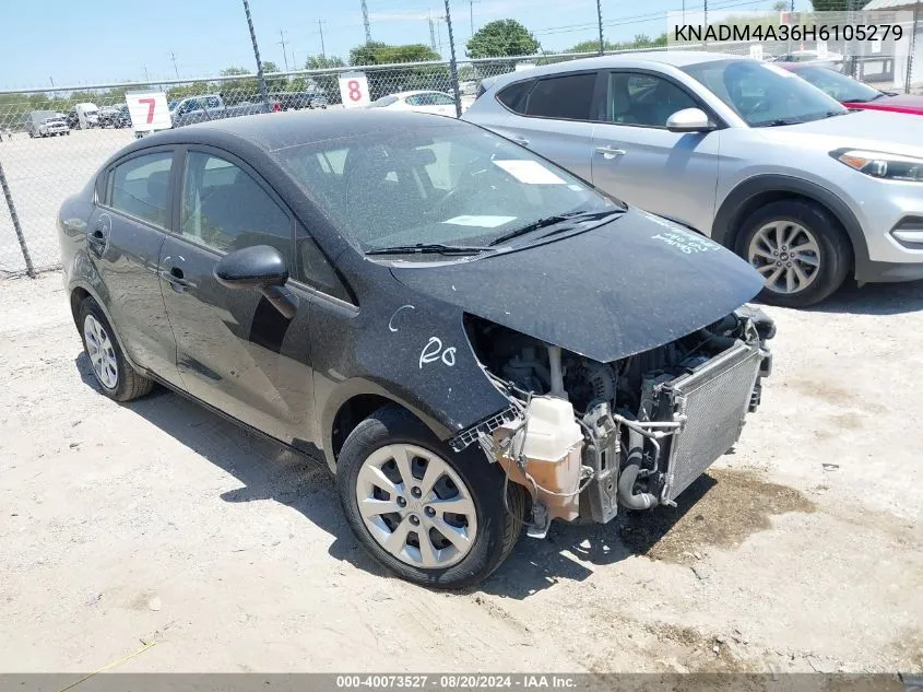 2017 Kia Rio Lx VIN: KNADM4A36H6105279 Lot: 40073527