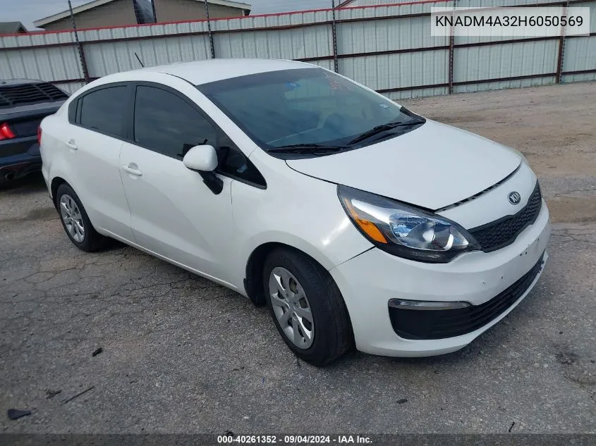 2017 Kia Rio Lx VIN: KNADM4A32H6050569 Lot: 40261352