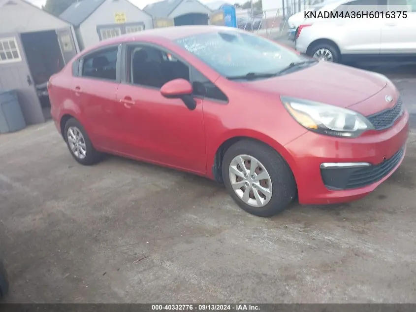 2017 Kia Rio Lx VIN: KNADM4A36H6016375 Lot: 40332776