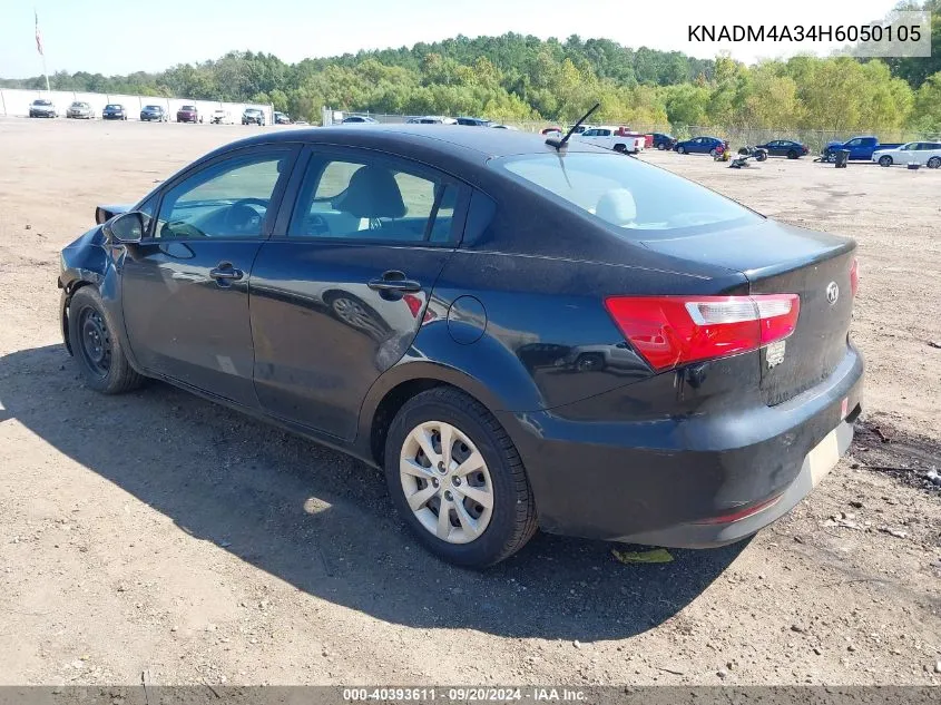 2017 Kia Rio Lx VIN: KNADM4A34H6050105 Lot: 40393611