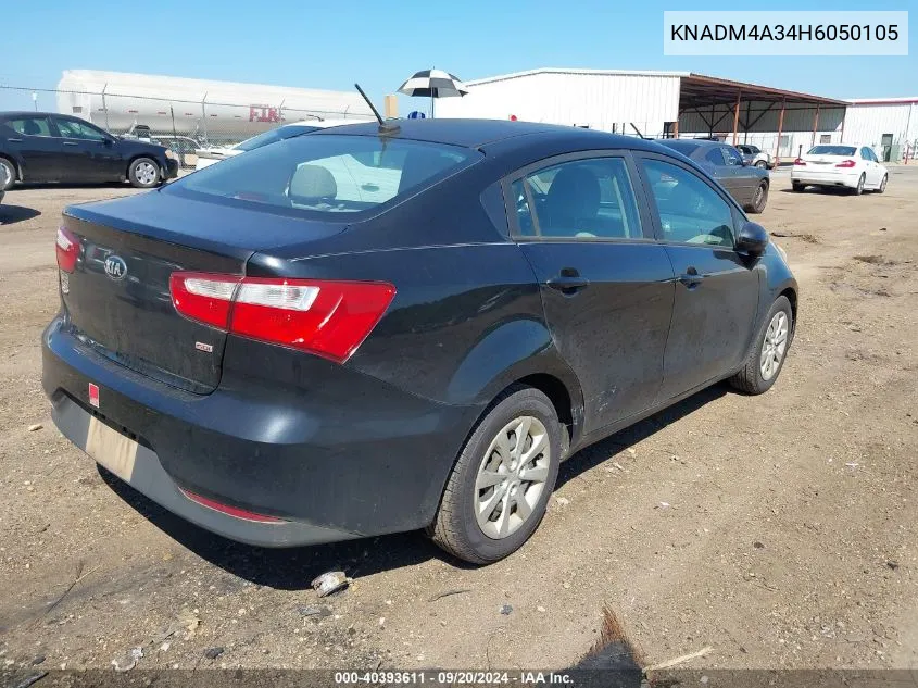 2017 Kia Rio Lx VIN: KNADM4A34H6050105 Lot: 40393611