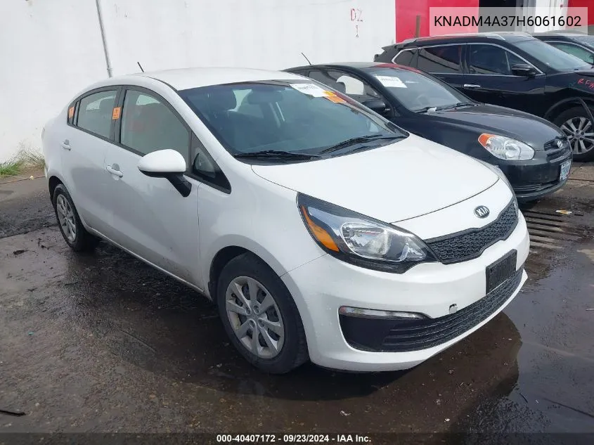 2017 Kia Rio Lx VIN: KNADM4A37H6061602 Lot: 40407172