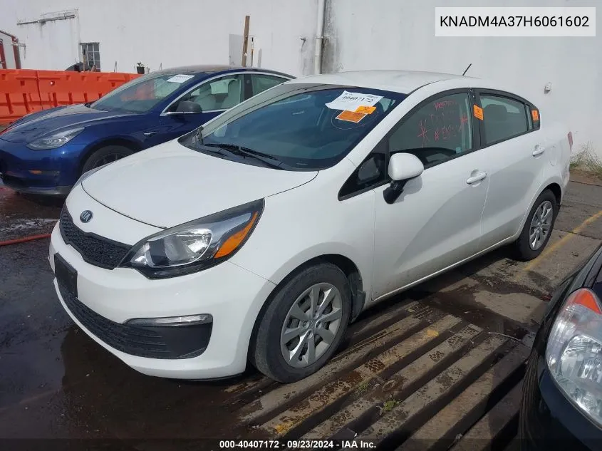 2017 Kia Rio Lx VIN: KNADM4A37H6061602 Lot: 40407172