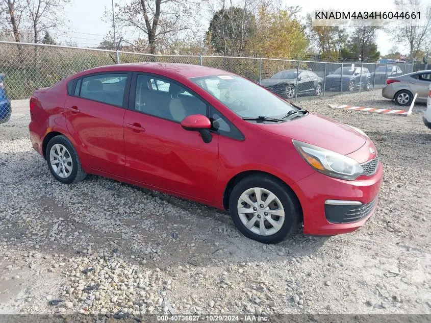 2017 Kia Rio Lx VIN: KNADM4A34H6044661 Lot: 40736627