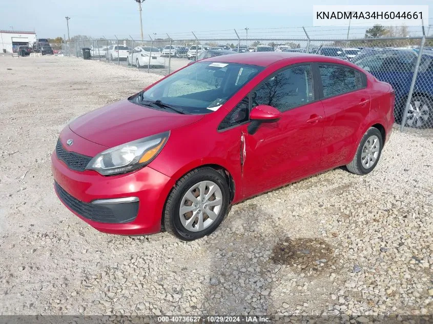 2017 Kia Rio Lx VIN: KNADM4A34H6044661 Lot: 40736627