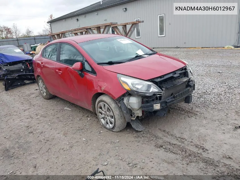 2017 Kia Rio Lx VIN: KNADM4A30H6012967 Lot: 40864692