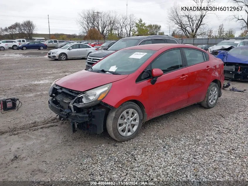 2017 Kia Rio Lx VIN: KNADM4A30H6012967 Lot: 40864692