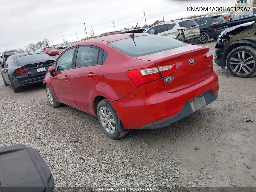 2017 Kia Rio Lx VIN: KNADM4A30H6012967 Lot: 40864692