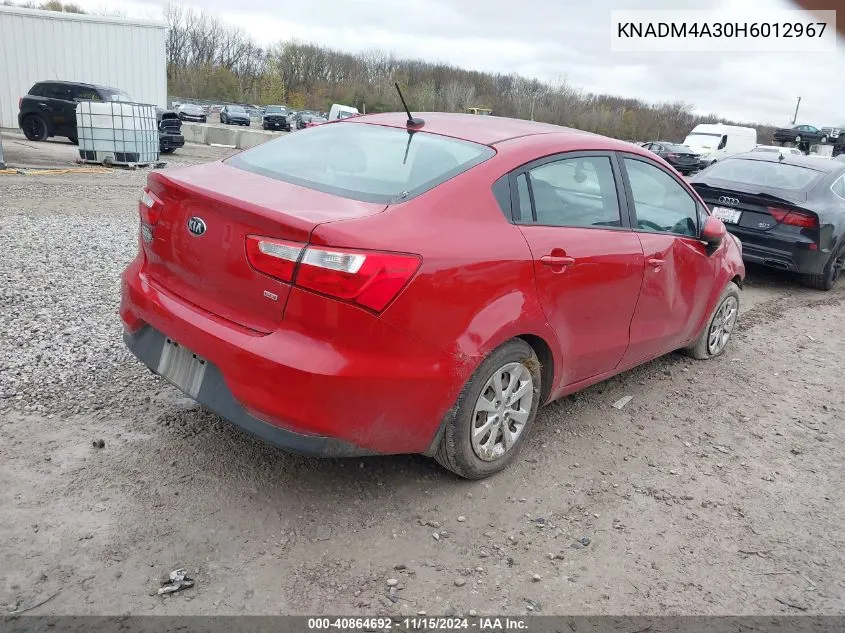 2017 Kia Rio Lx VIN: KNADM4A30H6012967 Lot: 40864692