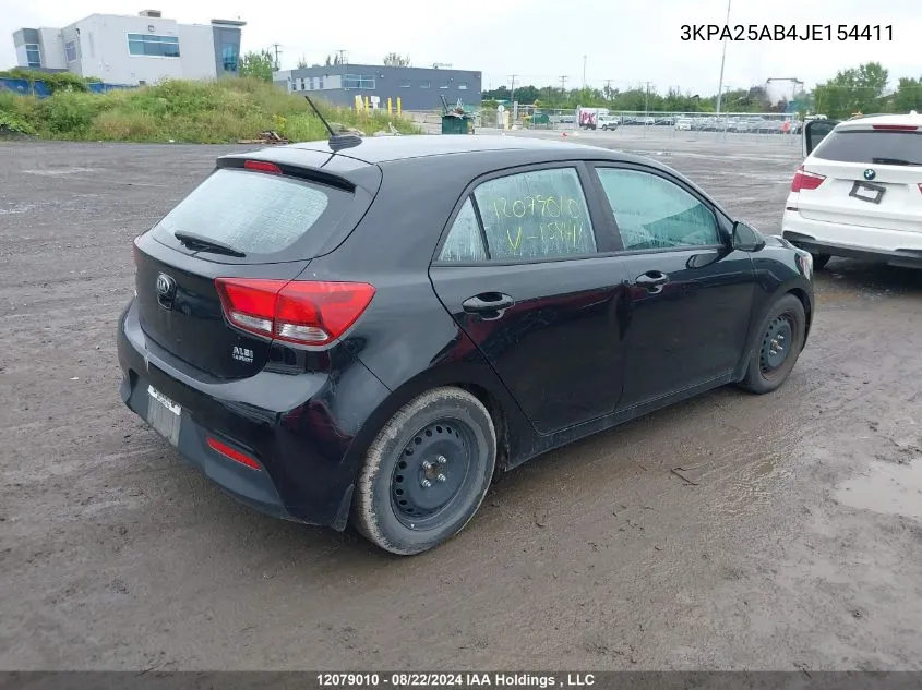 2018 Kia Rio VIN: 3KPA25AB4JE154411 Lot: 12079010