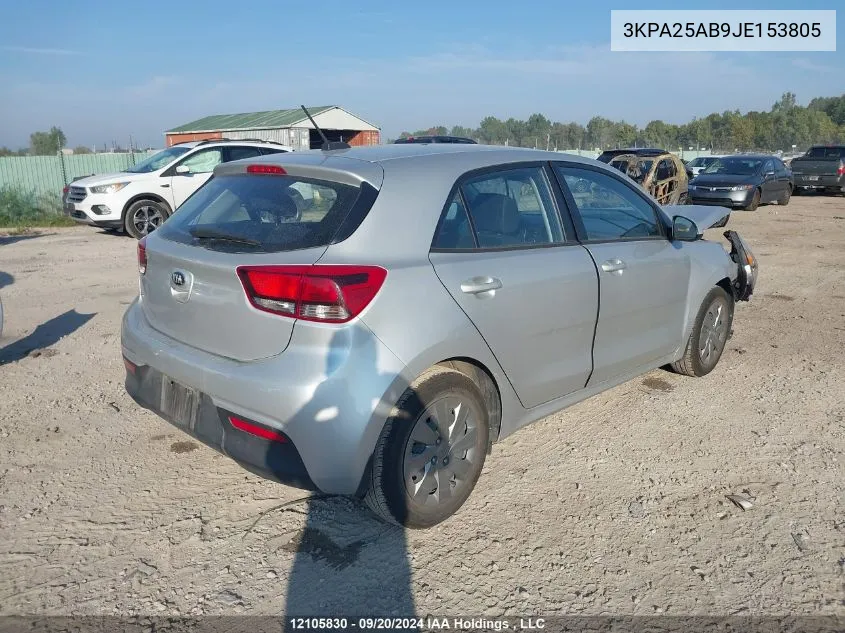 2018 Kia Rio 5-Door VIN: 3KPA25AB9JE153805 Lot: 12105830