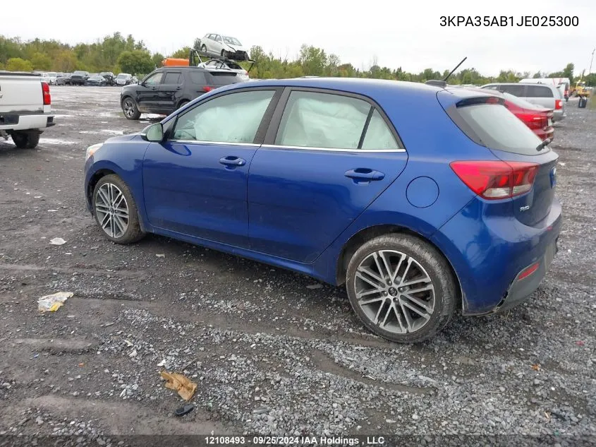 2018 Kia Rio 5-Door VIN: 3KPA35AB1JE025300 Lot: 12108493