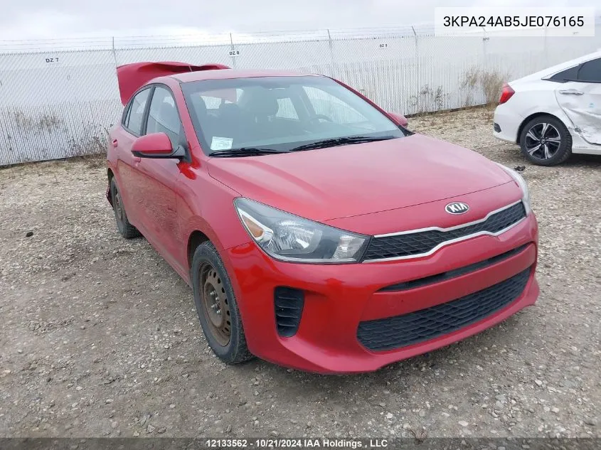 2018 Kia Rio VIN: 3KPA24AB5JE076165 Lot: 12133562