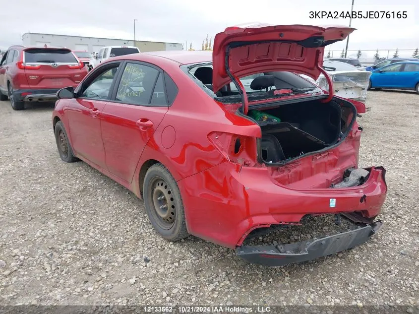 2018 Kia Rio VIN: 3KPA24AB5JE076165 Lot: 12133562