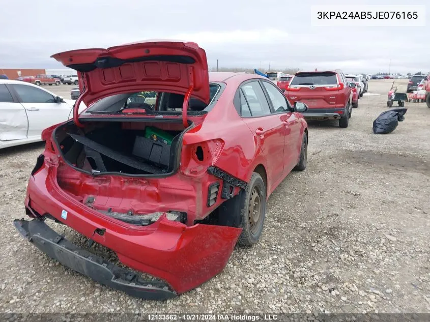 2018 Kia Rio VIN: 3KPA24AB5JE076165 Lot: 12133562