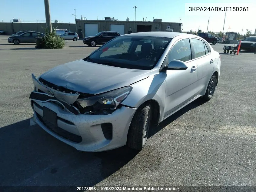 2018 Kia Rio Lx VIN: 3KPA24ABXJE150261 Lot: 20178698