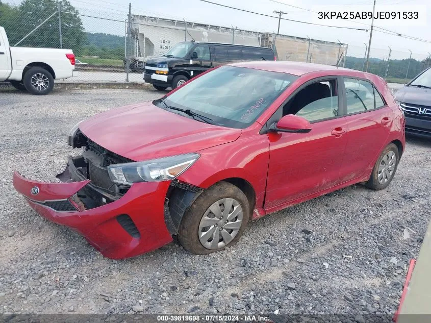 2018 Kia Rio S VIN: 3KPA25AB9JE091533 Lot: 39819698