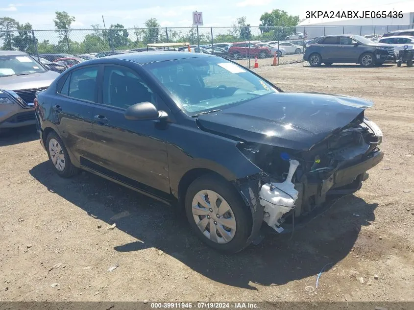 2018 Kia Rio Lx VIN: 3KPA24ABXJE065436 Lot: 39911946