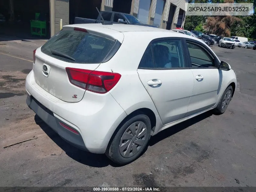 2018 Kia Rio S VIN: 3KPA25AB9JE052523 Lot: 39938588