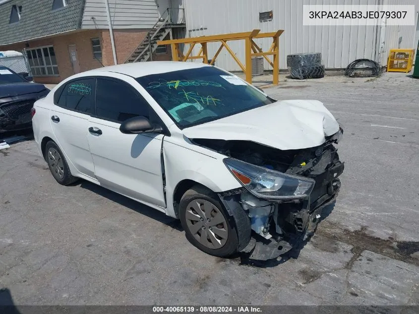 2018 Kia Rio Lx VIN: 3KPA24AB3JE079307 Lot: 40065139