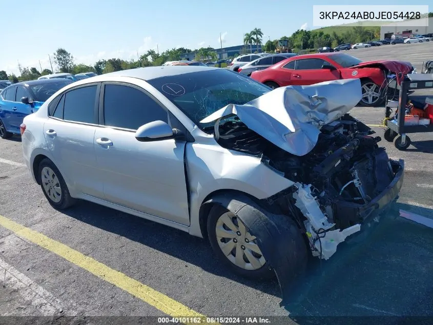 2018 Kia Rio S VIN: 3KPA24AB0JE054428 Lot: 40101162