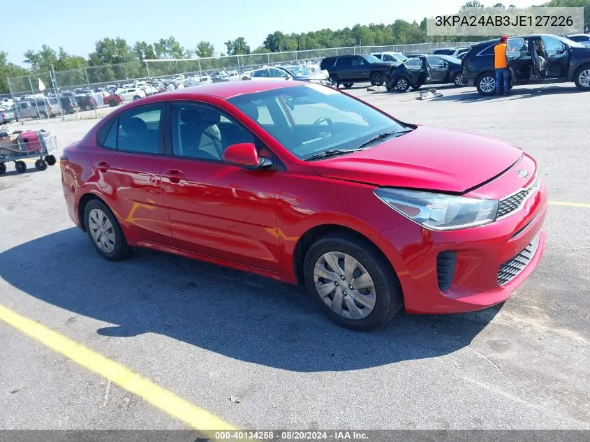 2018 Kia Rio Lx/S VIN: 3KPA24AB3JE127226 Lot: 40134258