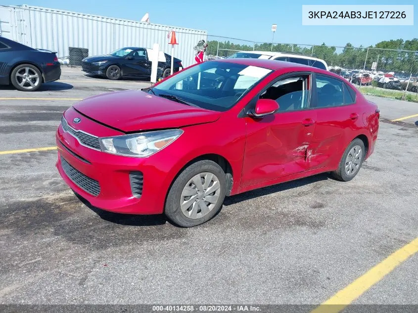 2018 Kia Rio Lx/S VIN: 3KPA24AB3JE127226 Lot: 40134258