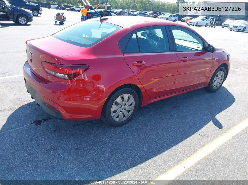 2018 Kia Rio Lx/S VIN: 3KPA24AB3JE127226 Lot: 40134258