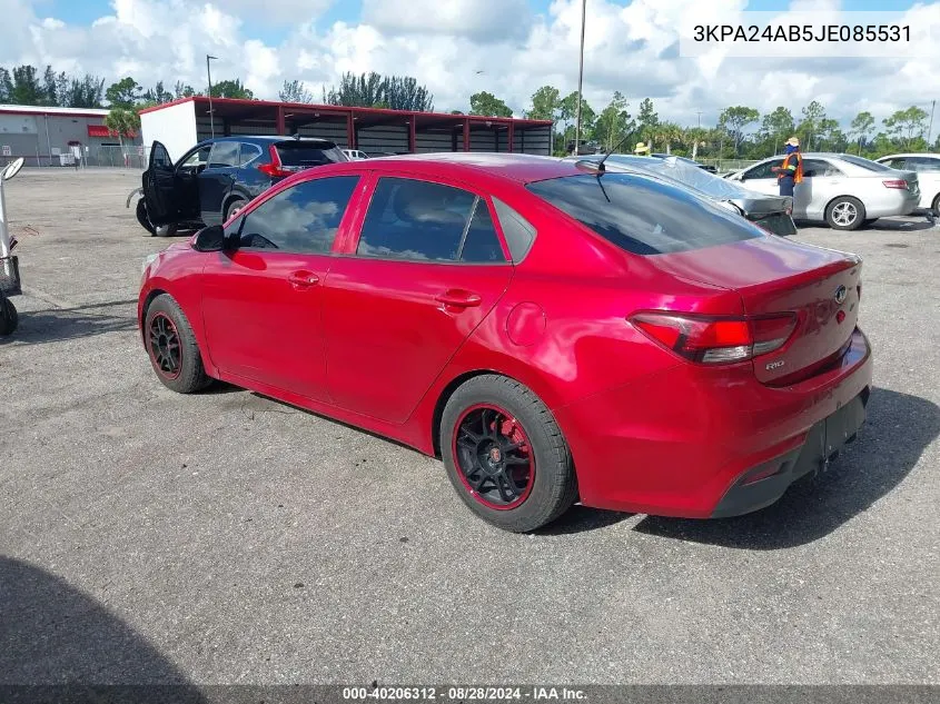 2018 Kia Rio S VIN: 3KPA24AB5JE085531 Lot: 40206312