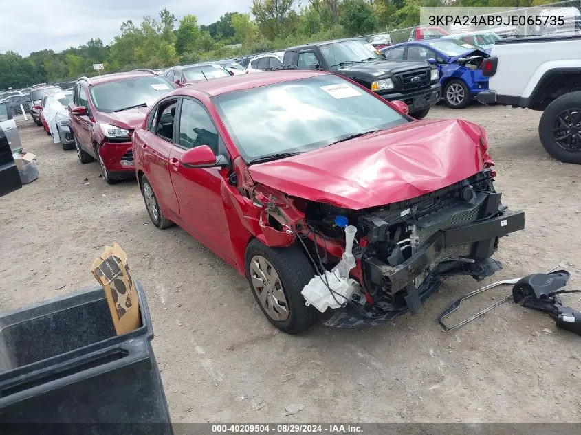 2018 Kia Rio S VIN: 3KPA24AB9JE065735 Lot: 40209504