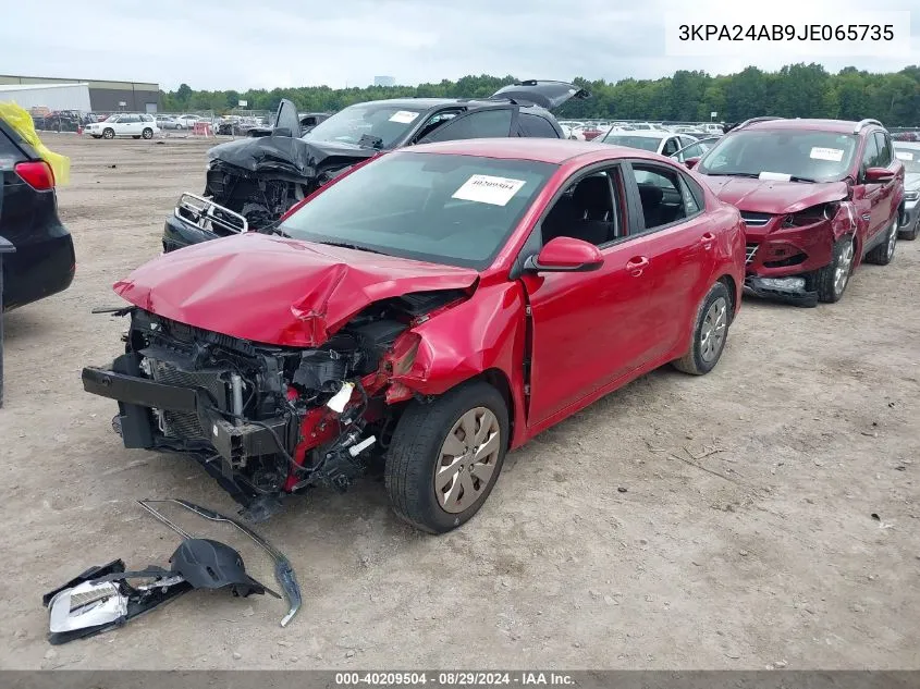 2018 Kia Rio S VIN: 3KPA24AB9JE065735 Lot: 40209504