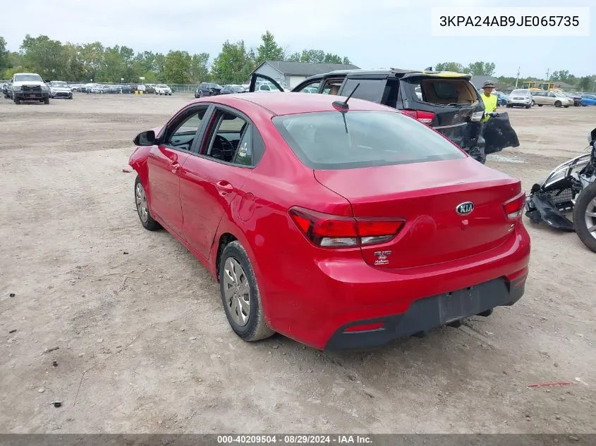 2018 Kia Rio S VIN: 3KPA24AB9JE065735 Lot: 40209504