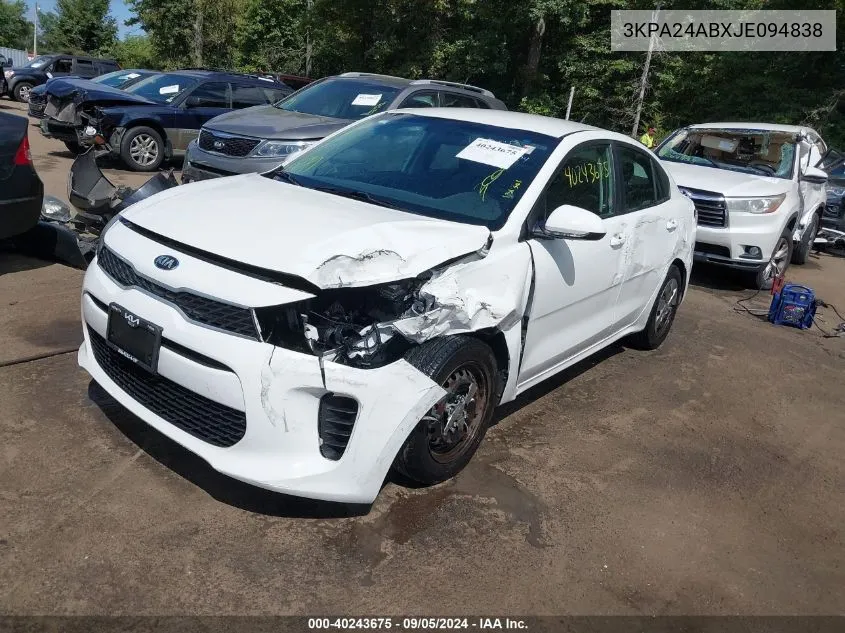 3KPA24ABXJE094838 2018 Kia Rio Lx/S