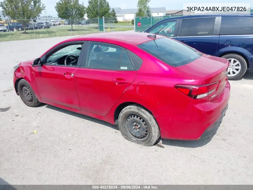 2018 Kia Rio S VIN: 3KPA24ABXJE047826 Lot: 40276035