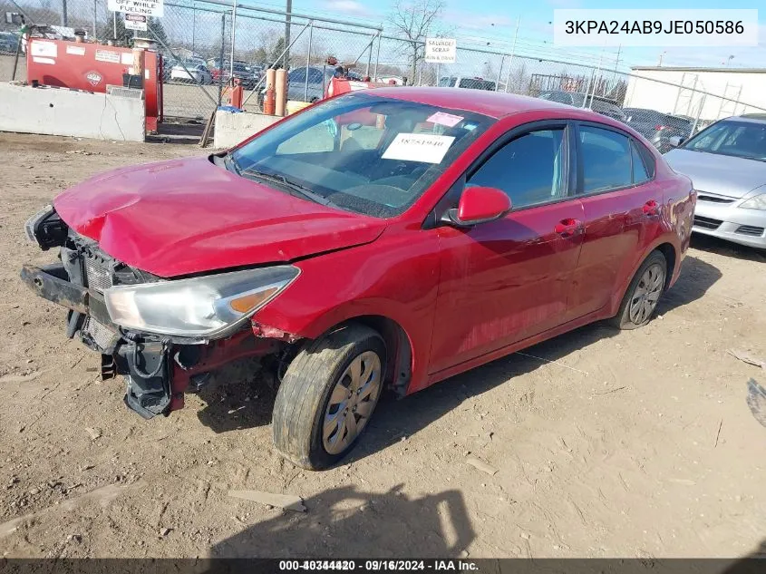 2018 Kia Rio S VIN: 3KPA24AB9JE050586 Lot: 40344420