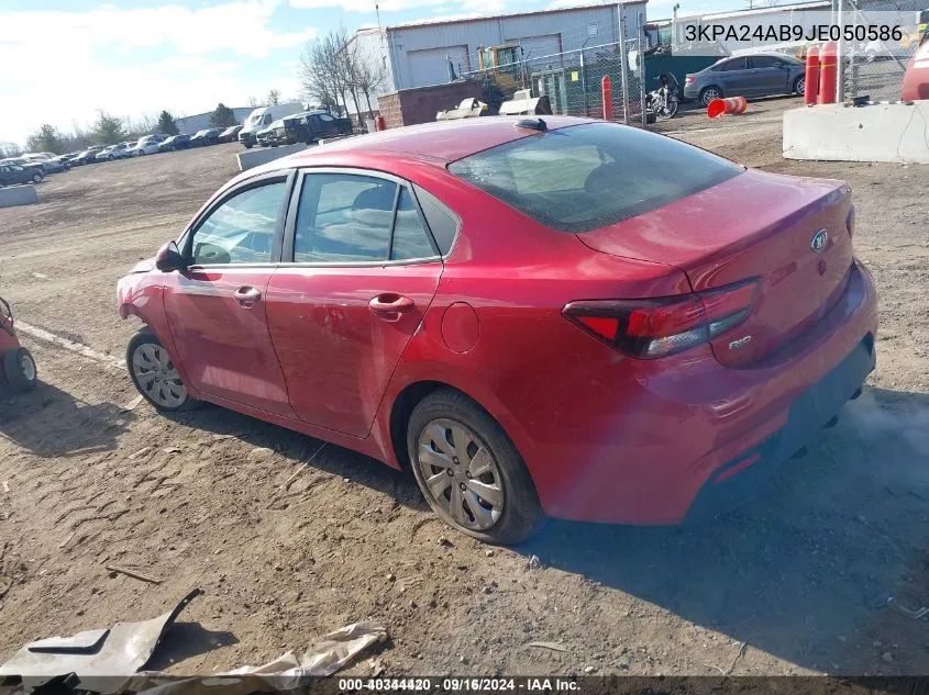 2018 Kia Rio S VIN: 3KPA24AB9JE050586 Lot: 40344420