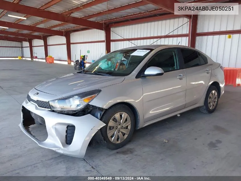 3KPA24AB0JE050251 2018 Kia Rio S